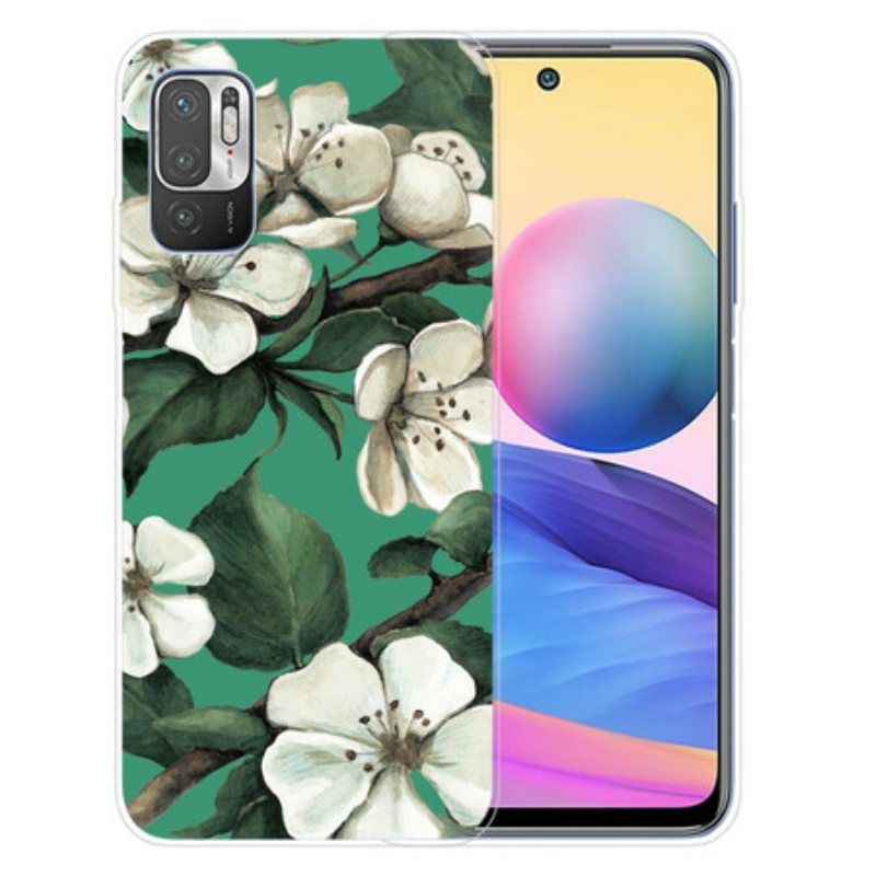 Deksel Til Xiaomi Redmi Note 10 5G Malte Hvite Blomster