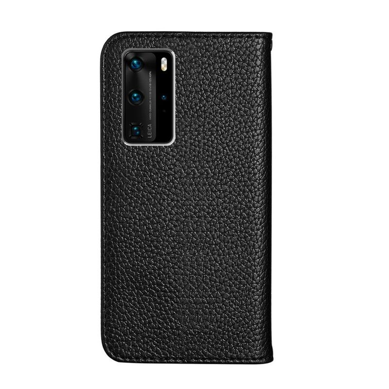 Beskyttelse Deksel Til Huawei P40 Pro Folio Deksel Faux Leather Litchi Ultra Chic