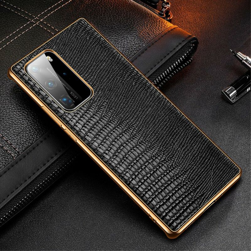 Deksel Til Huawei P40 Pro Ekte Lizard Texture Leather