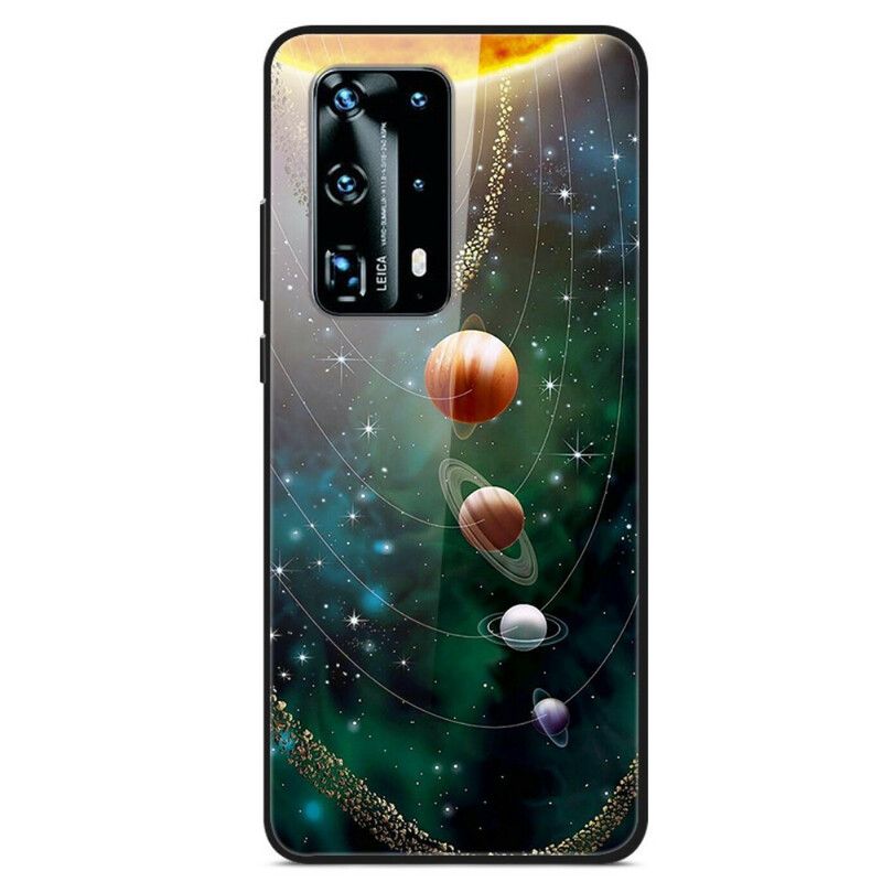 Deksel Til Huawei P40 Pro Solar System Planet Tempered Glass