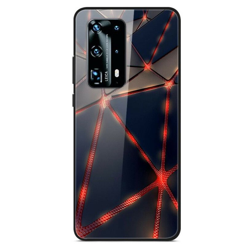 Mobildeksel Til Huawei P40 Pro Rød Rayon Herdet Glass