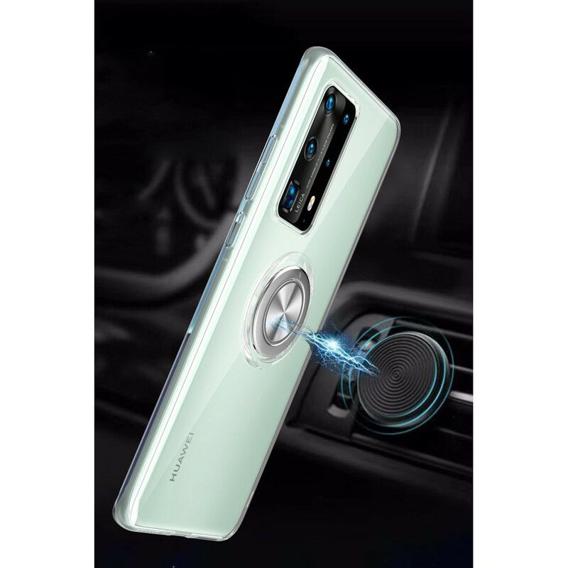 Mobildeksel Til Huawei P40 Pro Silikon Roterende Ring Metall