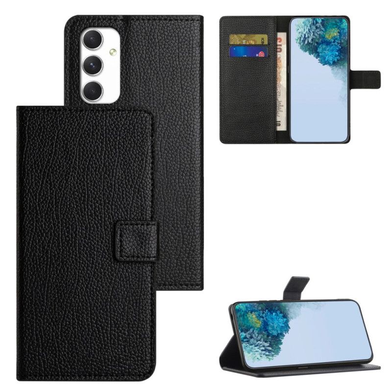 Lærdeksel Folio Deksel Samsung Galaxy A16 5g Mobildeksel Litchi Leather Effect