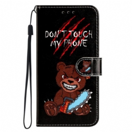 Lærdeksel Til Xiaomi Redmi A1 Med Kjede Rasende Thong Bear