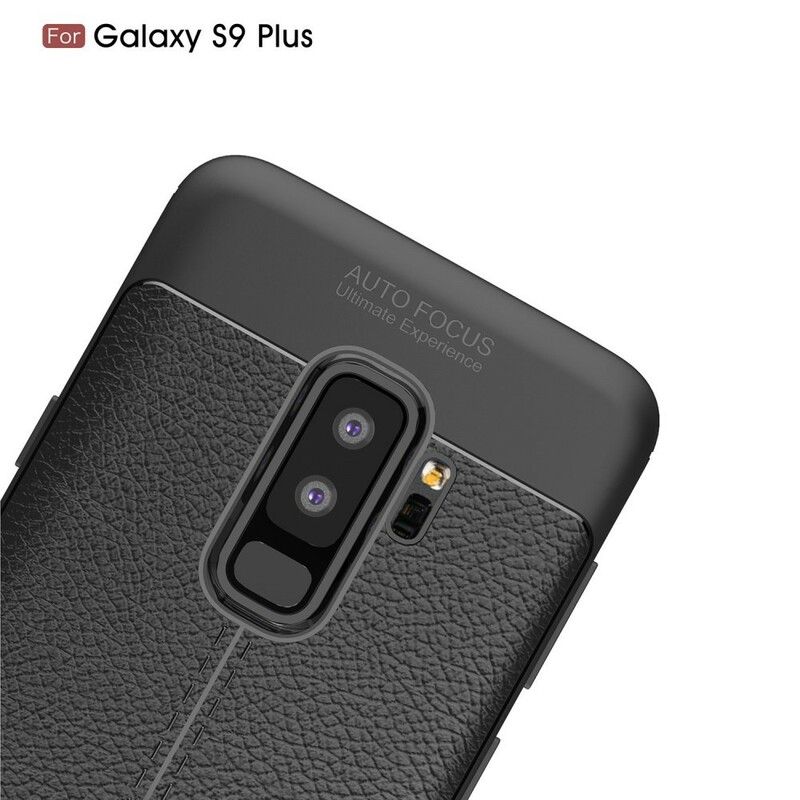 Deksel Til Samsung Galaxy S9 Plus Dobbellinje Litchi-skinneffekt