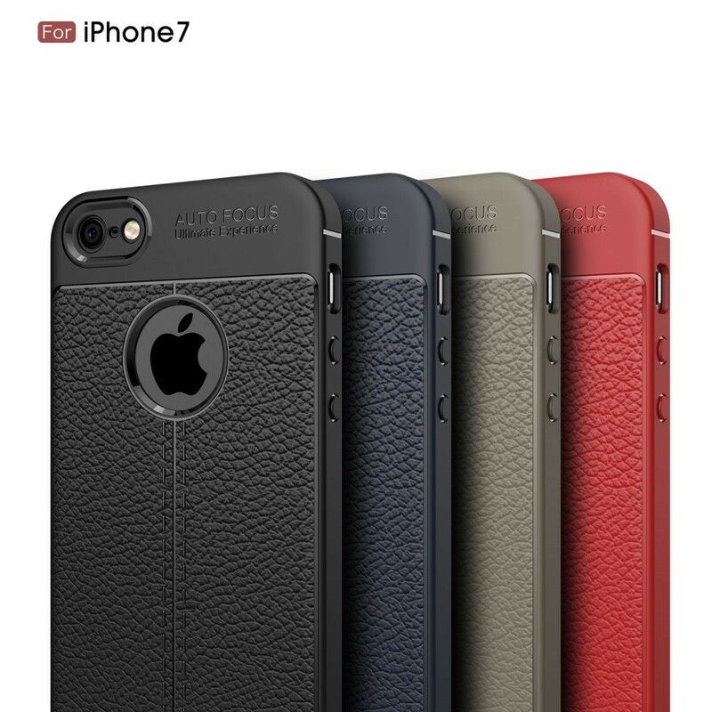 Deksel Til iPhone SE / 5 / 5S Dobbellinje Litchi Leather Effect