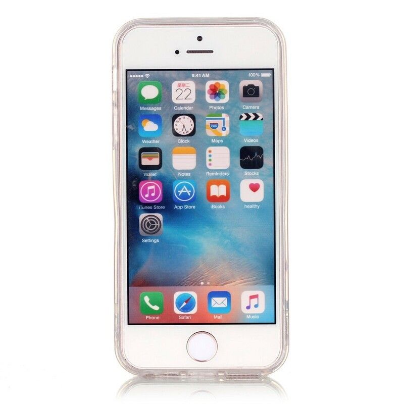 Deksel Til iPhone SE / 5 / 5S Transparent Blomsterhodeskalle