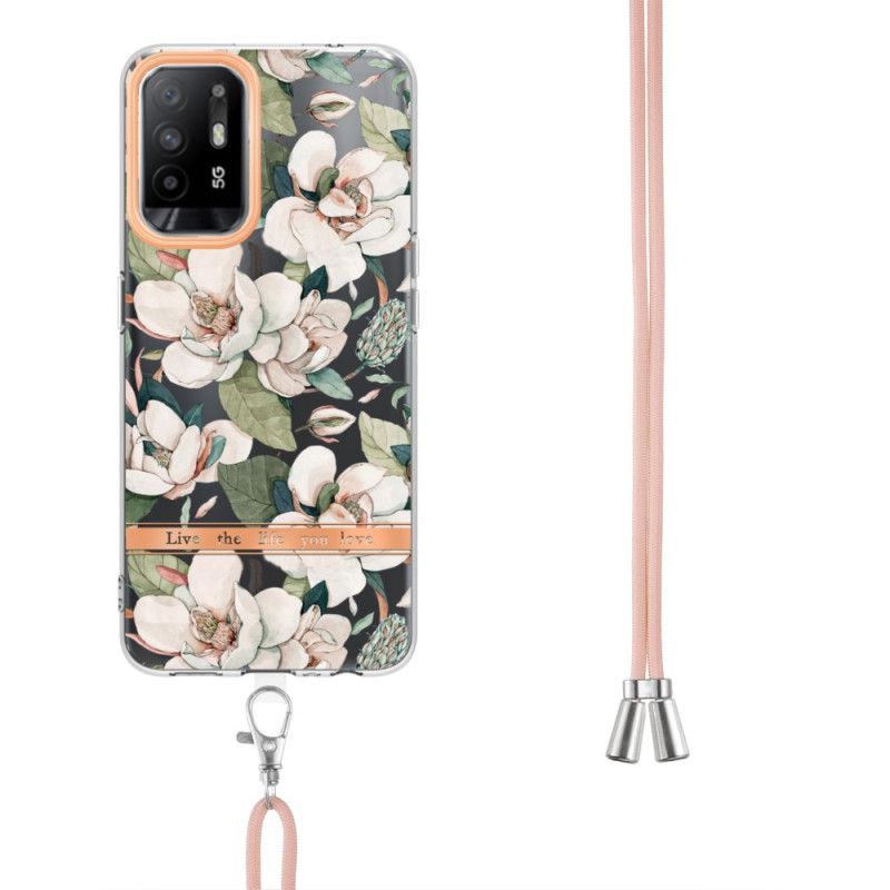 Deksel Til Oppo A94 5G Med Snor Blomstersnor