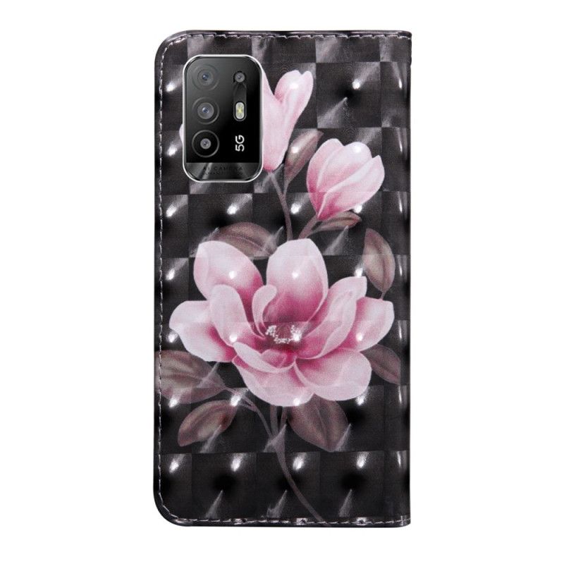 Folio Deksel Til Oppo A94 5G Blomster Med Stropp