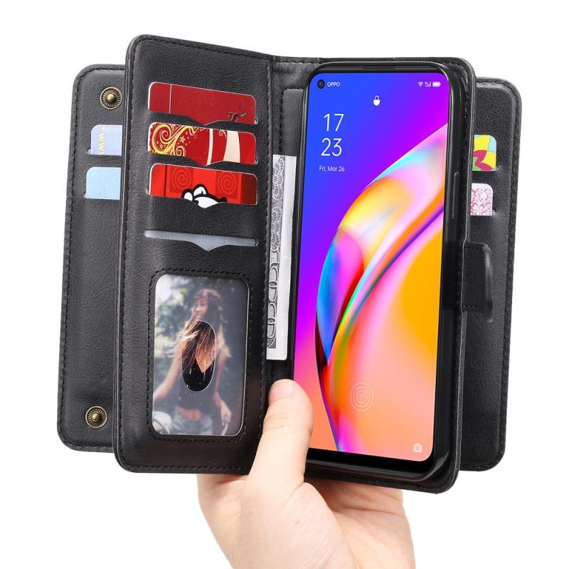 Folio Deksel Til Oppo A94 5G Faux Leather Card Holder