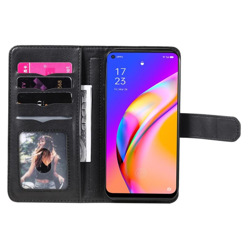 Folio Deksel Til Oppo A94 5G Faux Leather Card Holder