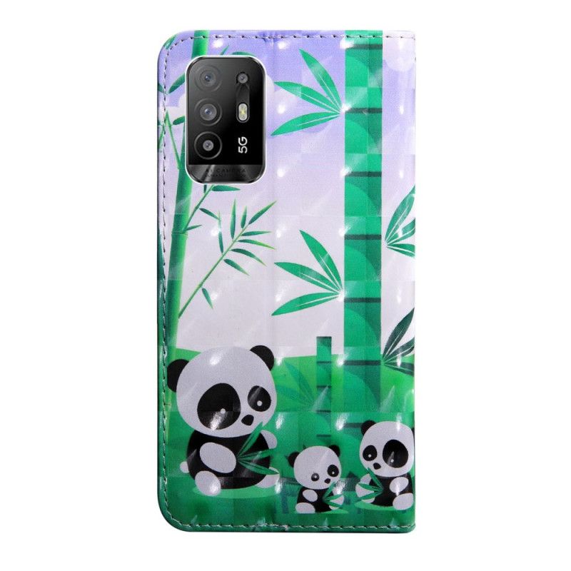 Folio Deksel Til Oppo A94 5G Panda Med Snor