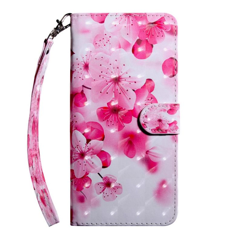 Folio Deksel Til Oppo A94 5G Rosa Blomster Med Snor