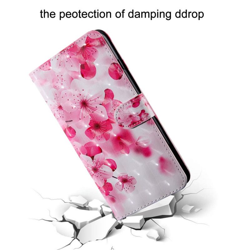 Folio Deksel Til Oppo A94 5G Rosa Blomster Med Snor