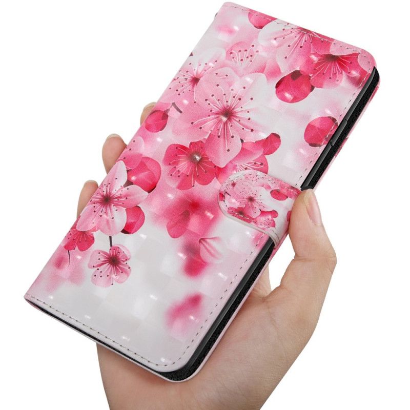 Folio Deksel Til Oppo A94 5G Rosa Blomster Med Snor