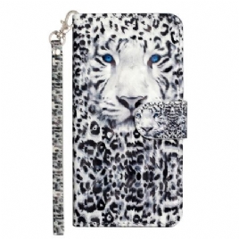 Folio Deksel Samsung Galaxy S24 Fe Leopard Med Stropp