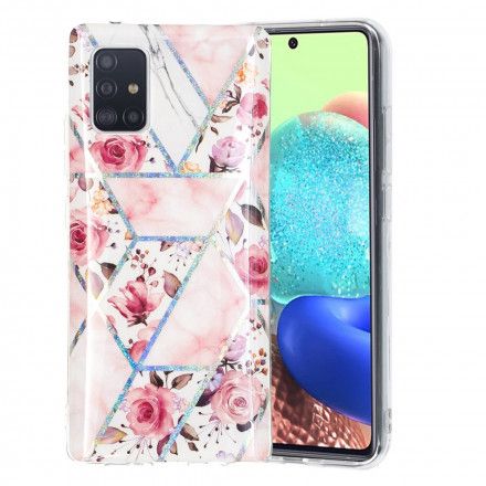 Deksel Til Samsung Galaxy A71 5G Marmorerte Blomster