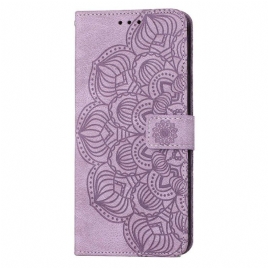 Folio Deksel Til Samsung Galaxy S23 Plus 5G Med Kjede Strappy Mandala