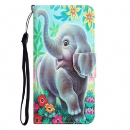 Folio Deksel Til Samsung Galaxy S23 Plus 5G Med Kjede Thong Elephant