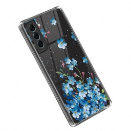 Mobildeksel Til Samsung Galaxy S23 Plus 5G Blå Blomster
