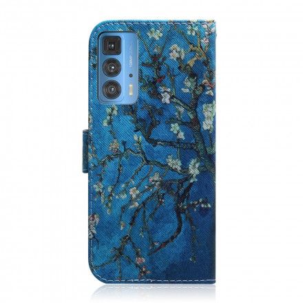 Folio Deksel Til Motorola Edge 20 Pro Blomstrende Tregren