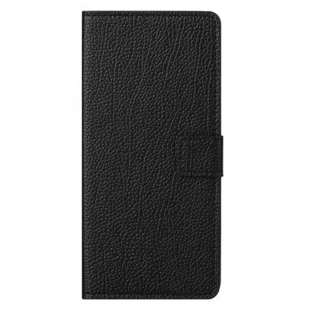 Folio Deksel Til Motorola Edge 20 Pro Litchi Grain Leather Effect