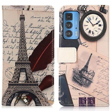 Folio Deksel Til Motorola Edge 20 Pro Poetens Eiffeltårn