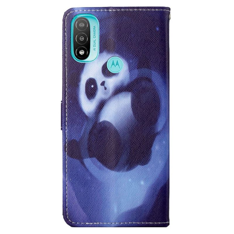 Lærdeksel Til Moto G71 5G Med Kjede Thong Space Panda