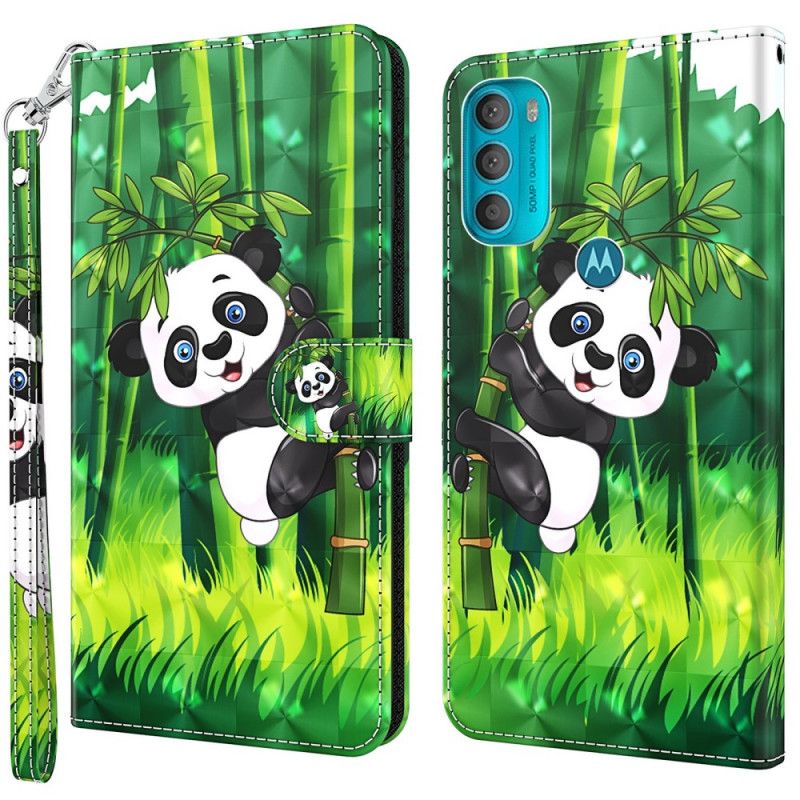 Lærdeksel Til Moto G71 5G Panda Og Bambus