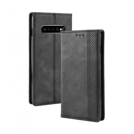 Beskyttelse Deksel Til Samsung Galaxy S10 Plus Folio Deksel Vintage Stilisert Skinneffekt