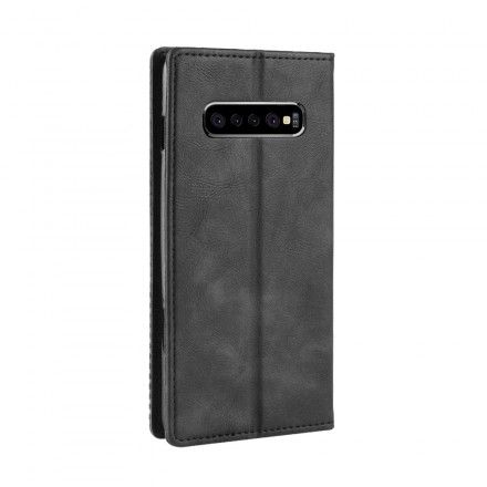 Beskyttelse Deksel Til Samsung Galaxy S10 Plus Folio Deksel Vintage Stilisert Skinneffekt