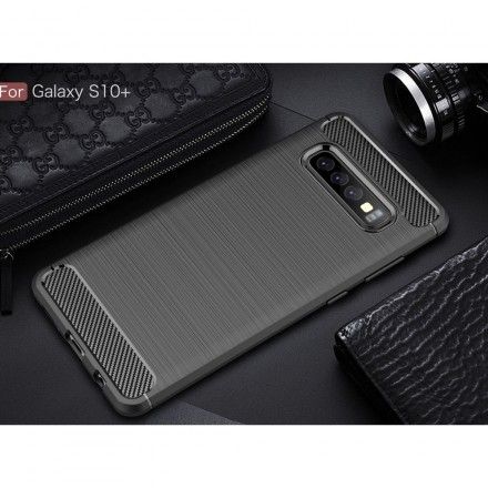 Deksel Til Samsung Galaxy S10 Plus Børstet Karbonfiber