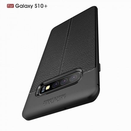 Deksel Til Samsung Galaxy S10 Plus Dobbellinje Litchi-skinneffekt