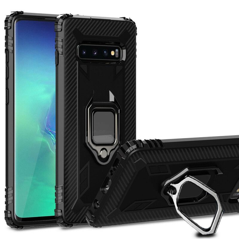 Deksel Til Samsung Galaxy S10 Plus Ring Og Karbonfiber