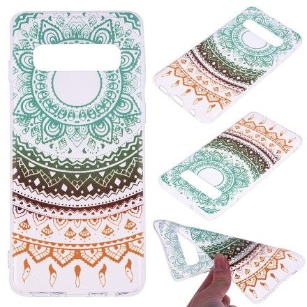 Mobildeksel Til Samsung Galaxy S10 Plus Transparent Farget Mandala