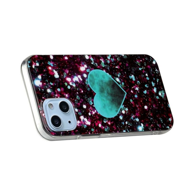 Deksel Til iPhone 13 Mini Glitter Marmor