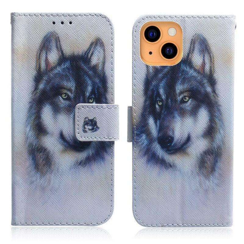 Folio Deksel Til iPhone 13 Mini Canine Gaze