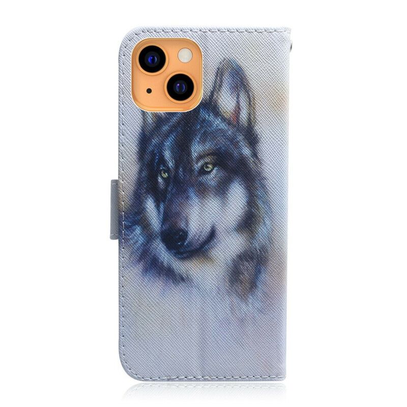 Folio Deksel Til iPhone 13 Mini Canine Gaze