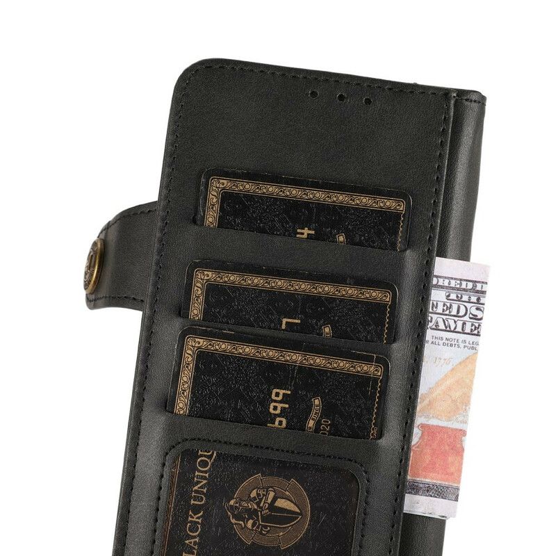 Folio Deksel Til iPhone 13 Mini Khazneh Magnetisk Knapp