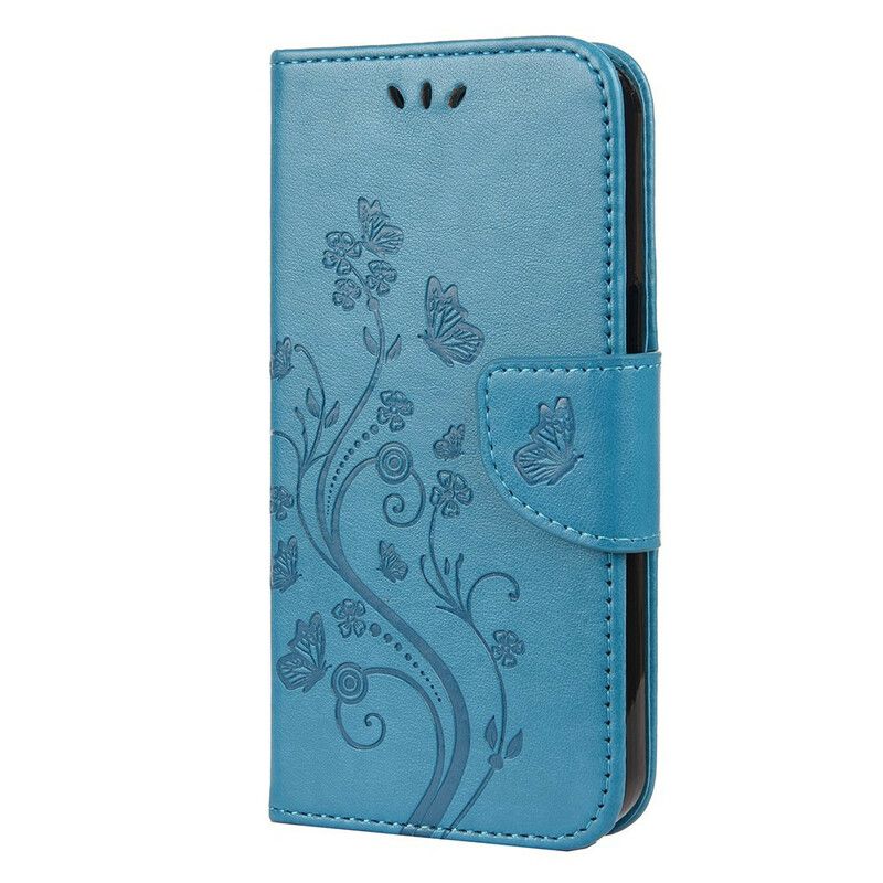 Folio Deksel Til iPhone 13 Mini Med Kjede Floral Strappy