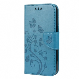 Folio Deksel Til iPhone 13 Mini Med Kjede Floral Strappy