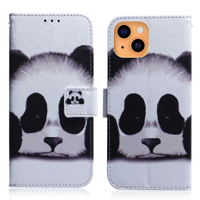 Folio Deksel Til iPhone 13 Mini Panda-ansikt