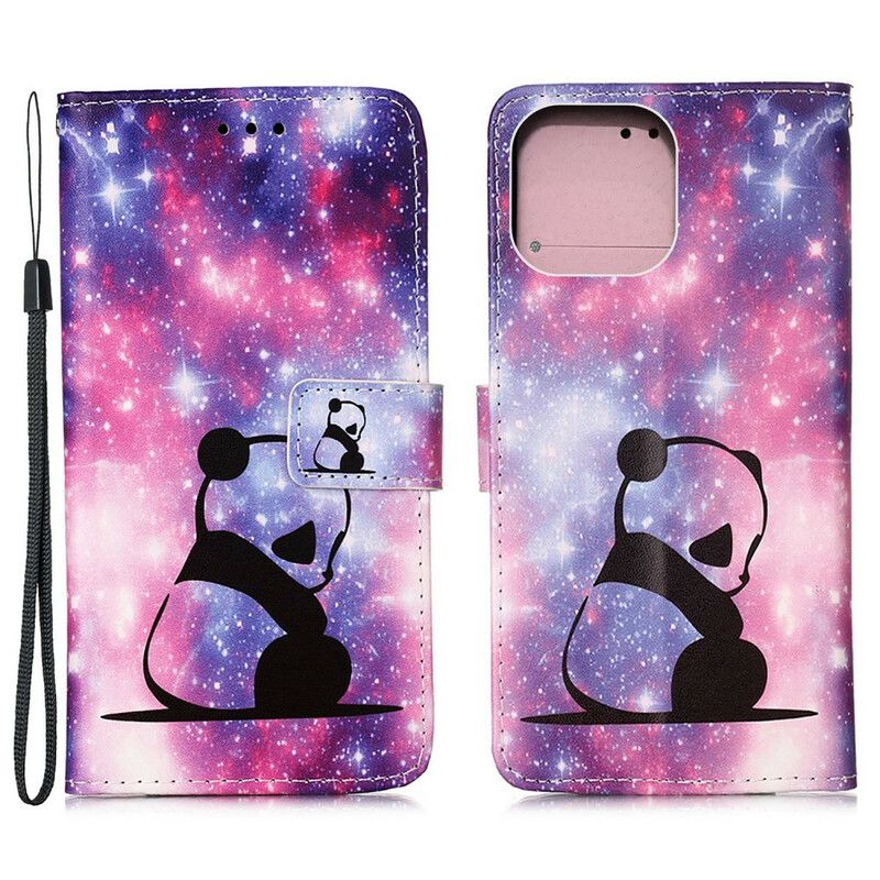 Folio Deksel Til iPhone 13 Mini Panda Galaxy