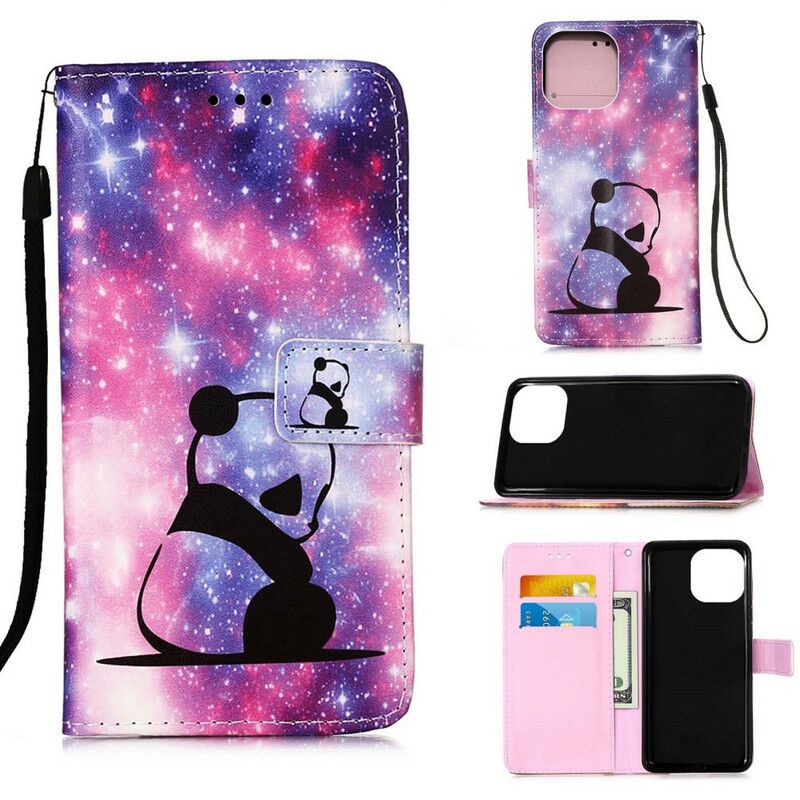 Folio Deksel Til iPhone 13 Mini Panda Galaxy