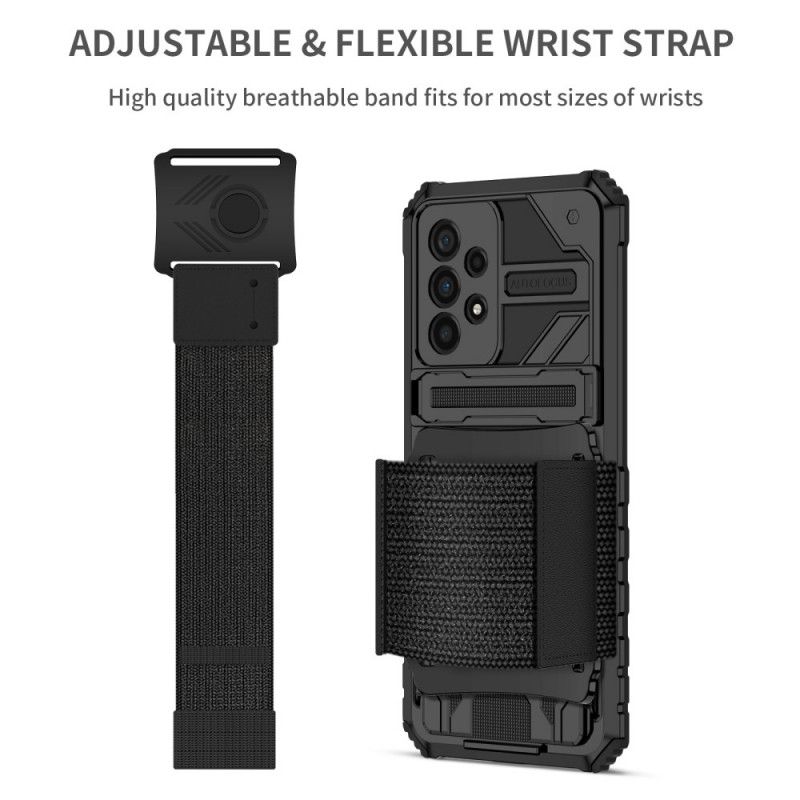 Deksel Til Samsung Galaxy A33 5G Multifunksjonell Med Armbånd