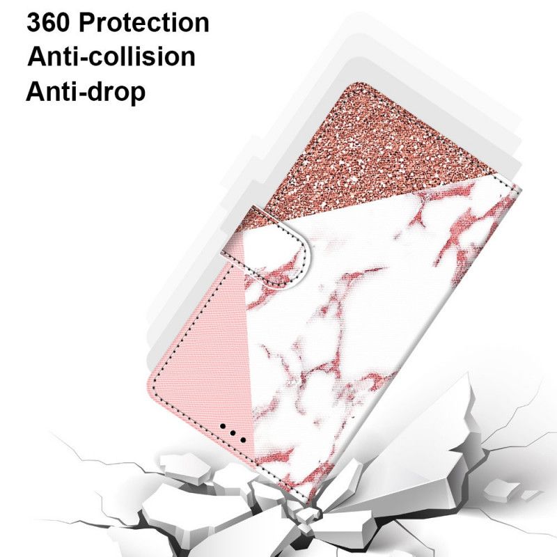 Folio Deksel Til Samsung Galaxy A33 5G Marmor Og Glittertrekant