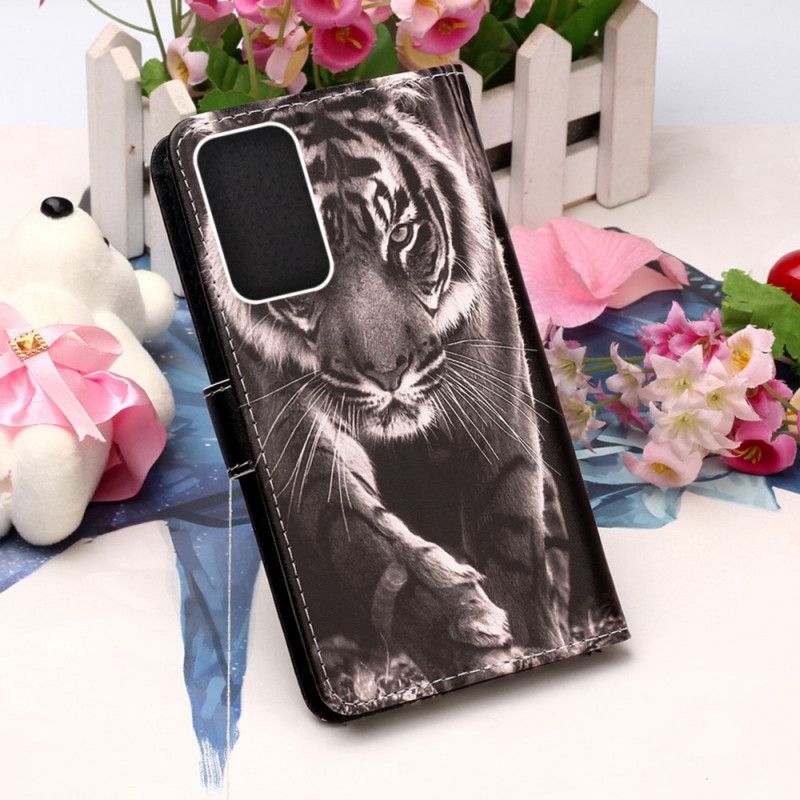 Folio Deksel Til Samsung Galaxy A33 5G Med Kjede Strapped Night Tiger