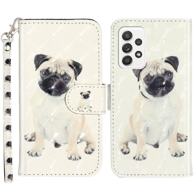 Folio Deksel Til Samsung Galaxy A33 5G Med Kjede Thong Dog