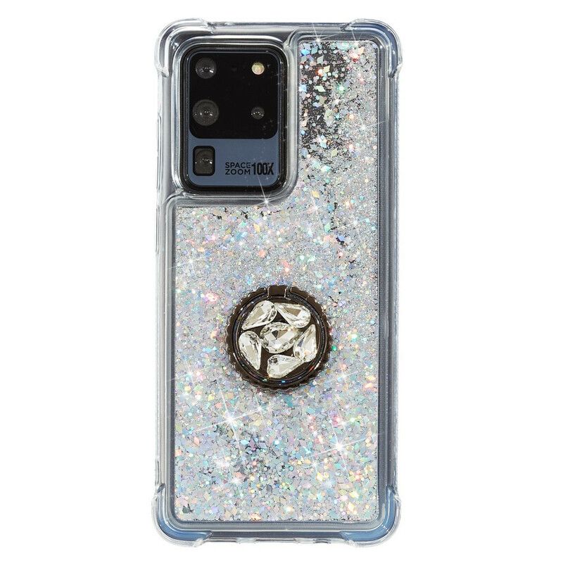 Deksel Til Samsung Galaxy S20 Ultra Glitter Ring-støtte