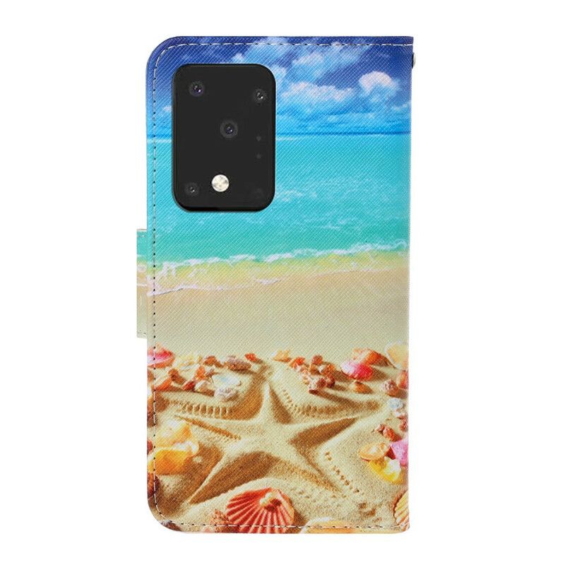 Folio Deksel Til Samsung Galaxy S20 Ultra Med Kjede Thong Beach